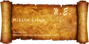 Mikita Ernye névjegykártya